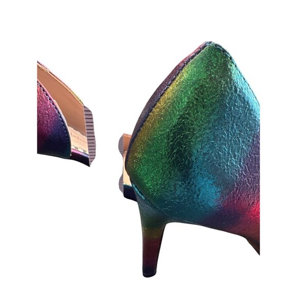 Betsey Johnson womans inbow Metallic Stiletto Heels Size 5.5 SKU8165 - Picture 6 of 14